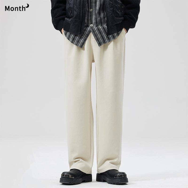 CHANMONTH米白针织春夏休闲西裤