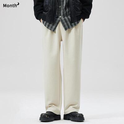 CHANMONTH米白针织春夏休闲西裤