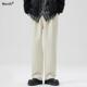 男垂感直筒宽松阔腿高级时尚 CHAN MONTH米白色针织春夏休闲西裤