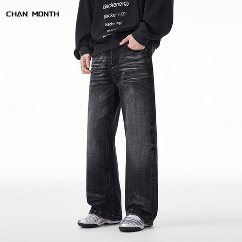 CHANMOTNH美式复古A字牛仔裤男