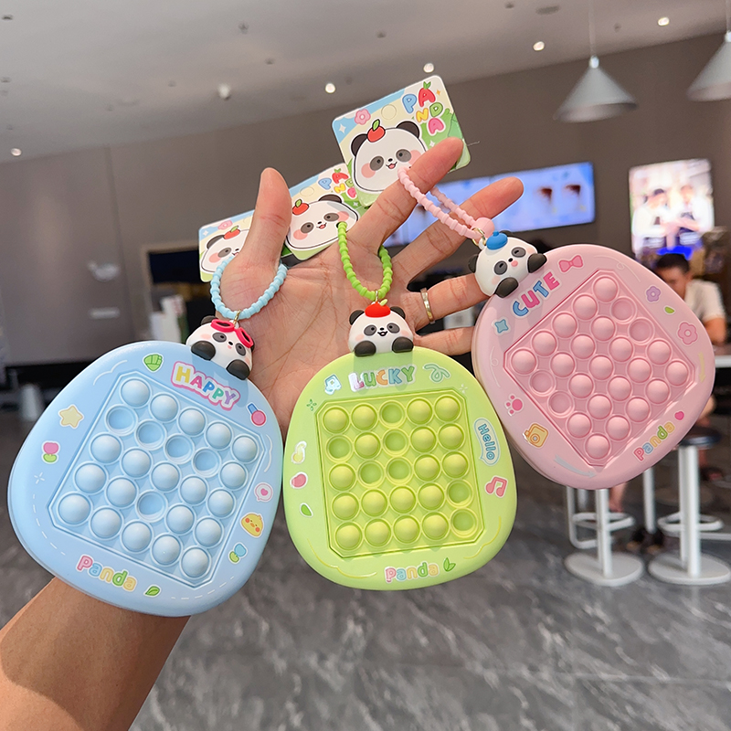 新品卡通国潮胖哒熊猫解压大号捏捏乐玩具钥匙扣女书包小挂件挂饰