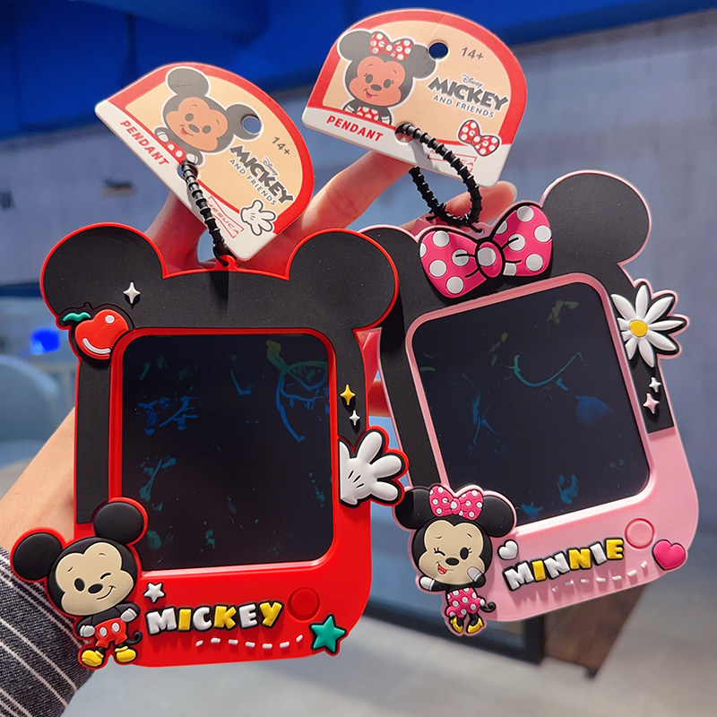 新品动漫卡通正版迪士米妮米奇涂鸦画板大号趣味钥匙扣女儿童玩具