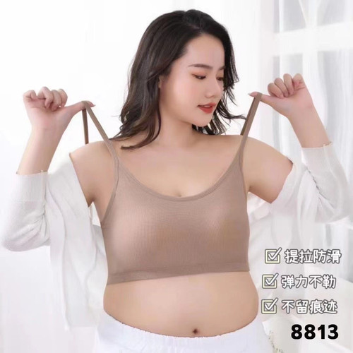8813新款无痕内衣女小胸聚拢收副乳防下垂美背文胸罩一体式抹胸