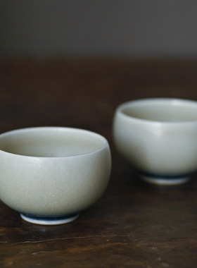 蓝色渐变茶杯陶瓷品茗杯主人杯景德镇开片可养普洱功夫茶杯罗汉杯