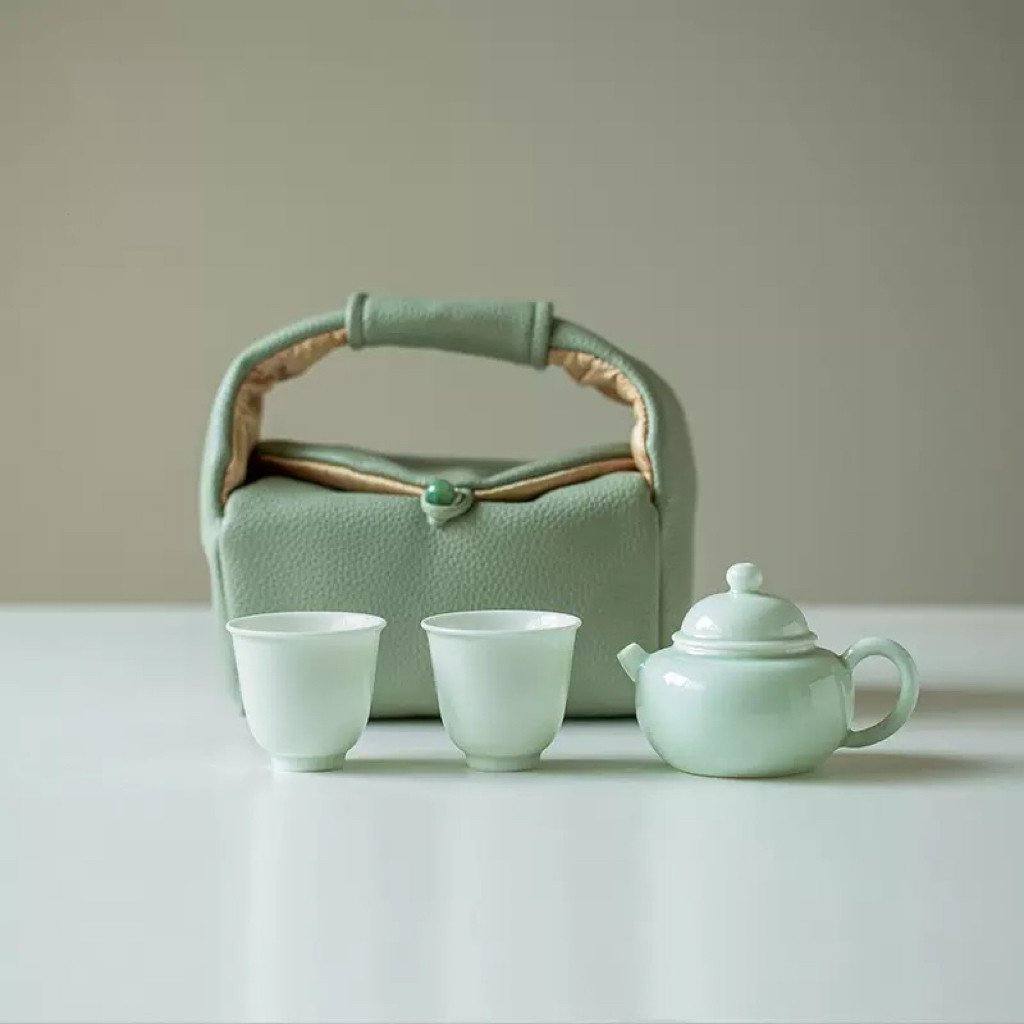 望山夏日小清新一壶两杯便携式户旅行茶具
