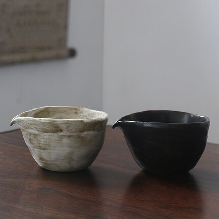 手艺黑陶公道杯日式陶瓷分茶器复古禅意茶海分茶杯茶漏防烫公杯