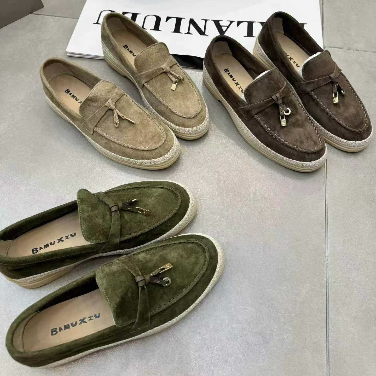 欧货真皮爆款百搭休闲潮流街外穿鞋拖女鞋舒适百搭羊京皮