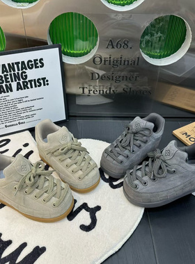 欧货复古大头小胖丁面包厚底休闲鞋松糕底增高板鞋少女系带圆头