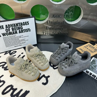 欧货复古大头小胖丁面包厚底休闲鞋松糕底增高板鞋少女系带圆头