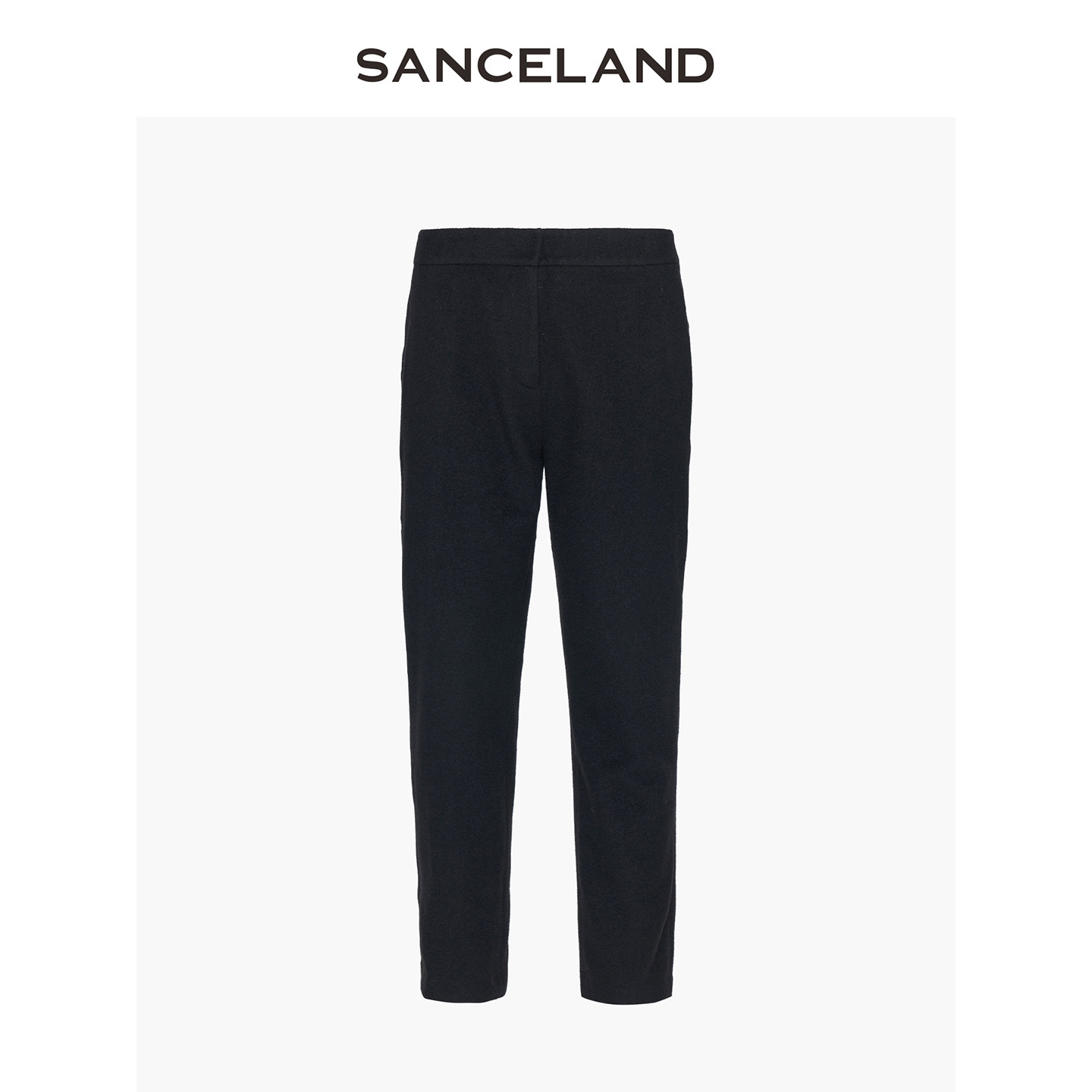 SANCELAND三石一澜冬新款骆驼绒显瘦九分小脚西装裤女SH42102107