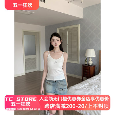 TC STORE TAKE CHANCES春夏U领带胸垫美背吊带女内搭无袖背心上衣