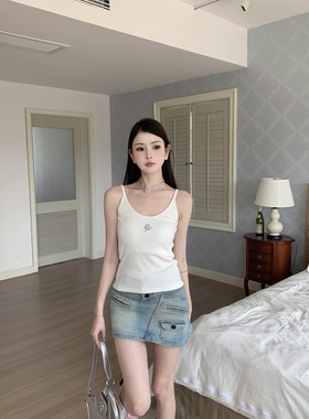 TC STORE TAKE CHANCES春夏U领带胸垫美背吊带女内搭无袖背心上衣