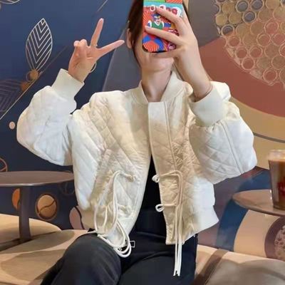 短装夹棉棒球服女外套