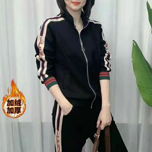 2025春款运动套装女爆款时尚宽松纯棉加厚卫衣炸街网红休闲两件套