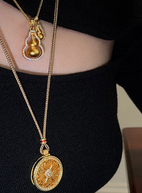 新中式老钱风葫芦项链