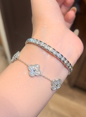 夜宴◆ 轻奢超闪满钻宽带手链高级感叠戴手镯时尚配饰礼物