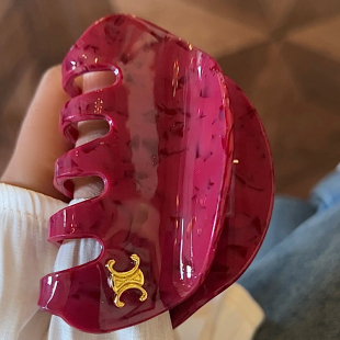 乌梅子酱 复古鲨鱼夹梅子色醋酸发夹女后脑勺抓夹简约百搭 法式