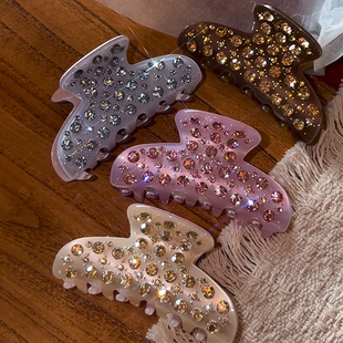 2026闪钻醋酸抓夹镶钻满天星高级感发饰气质鲨鱼夹 巨好看韩国新款