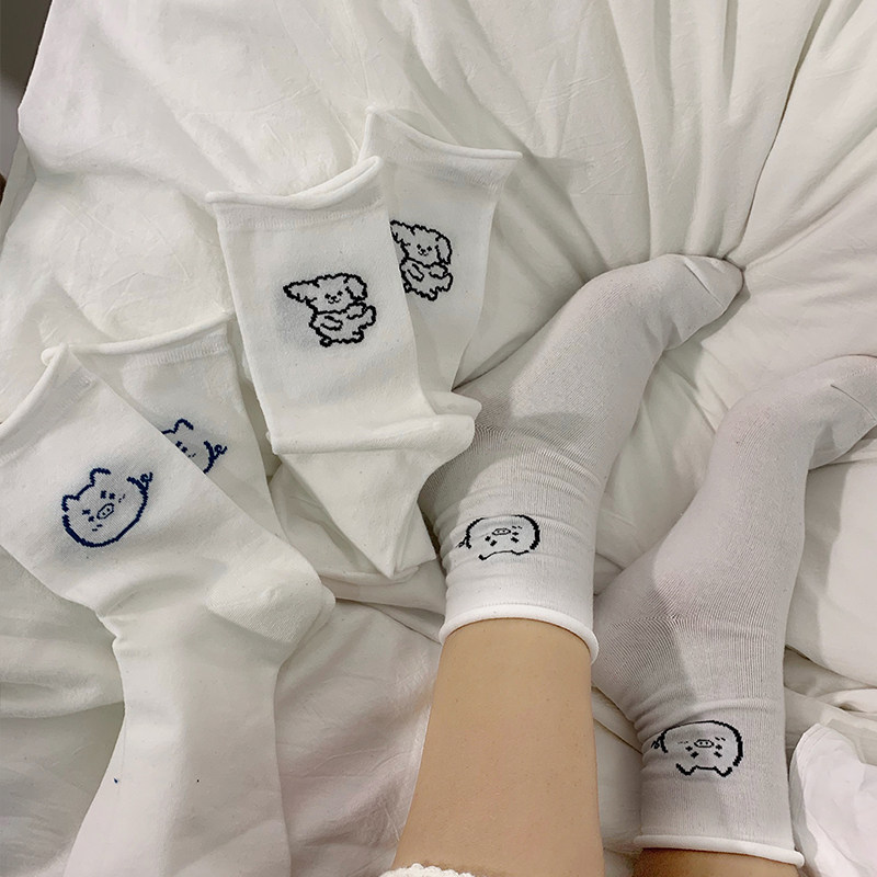 韩国可爱简约风袜子女日系ins潮夏天薄款中筒袜白色学生长筒网红|ruв категории Нижнее белье, носки/рейтузы/чулки/Красивая ножка носки - от Buy2taobao.com для оказания профессиональной услуги покупки агента Taobao