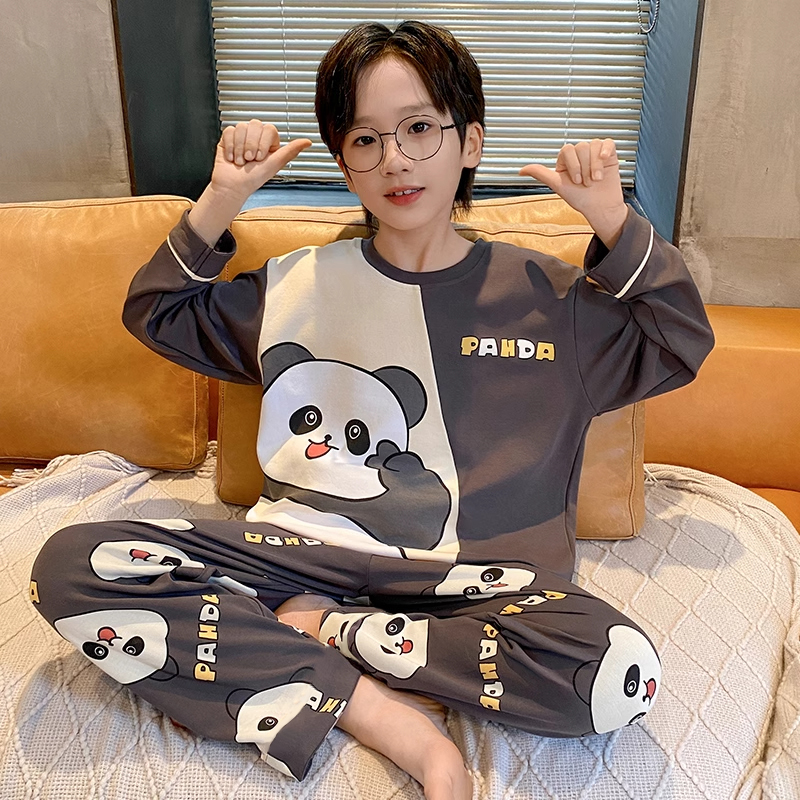 儿童睡衣棉感长袖春秋季2025新款男童宝宝中大童男孩子小学生套装