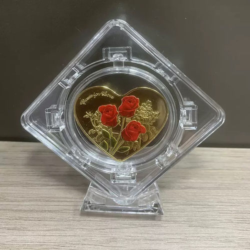 爆款小红书同款透明亚克力可旋转摇摇乐咕卡摆件圆形旋转立牌外壳