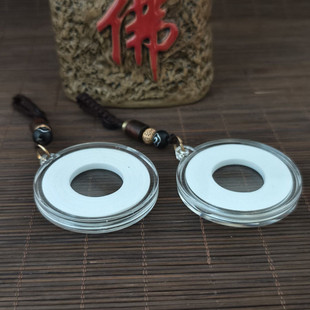 铜钱生肖纪念币多尺寸可打开进口亚克力材质挂件钥匙扣收藏保护盒