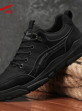 回力男鞋2026春季新款纯黑色工装鞋休闲运动户外登山鞋工地工作鞋