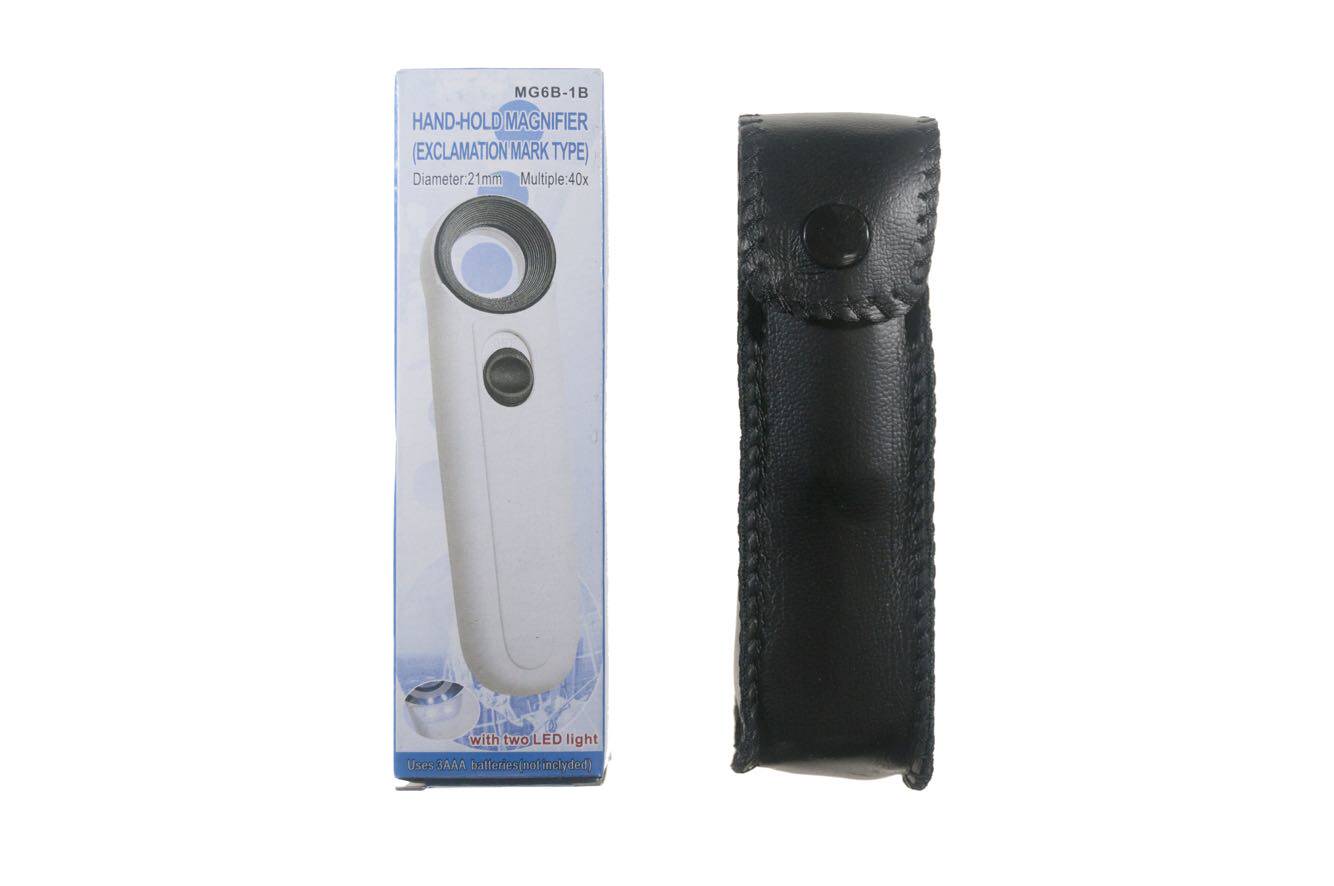 40倍高清手持放大镜 带双LED灯珠  不带配电池 手机维修  