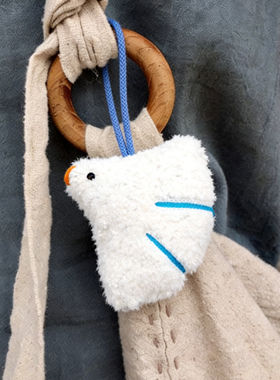 纸布石书店原创云南银杏红嘴鸥毛织挂件-鸥叶包包装饰品可爱立体