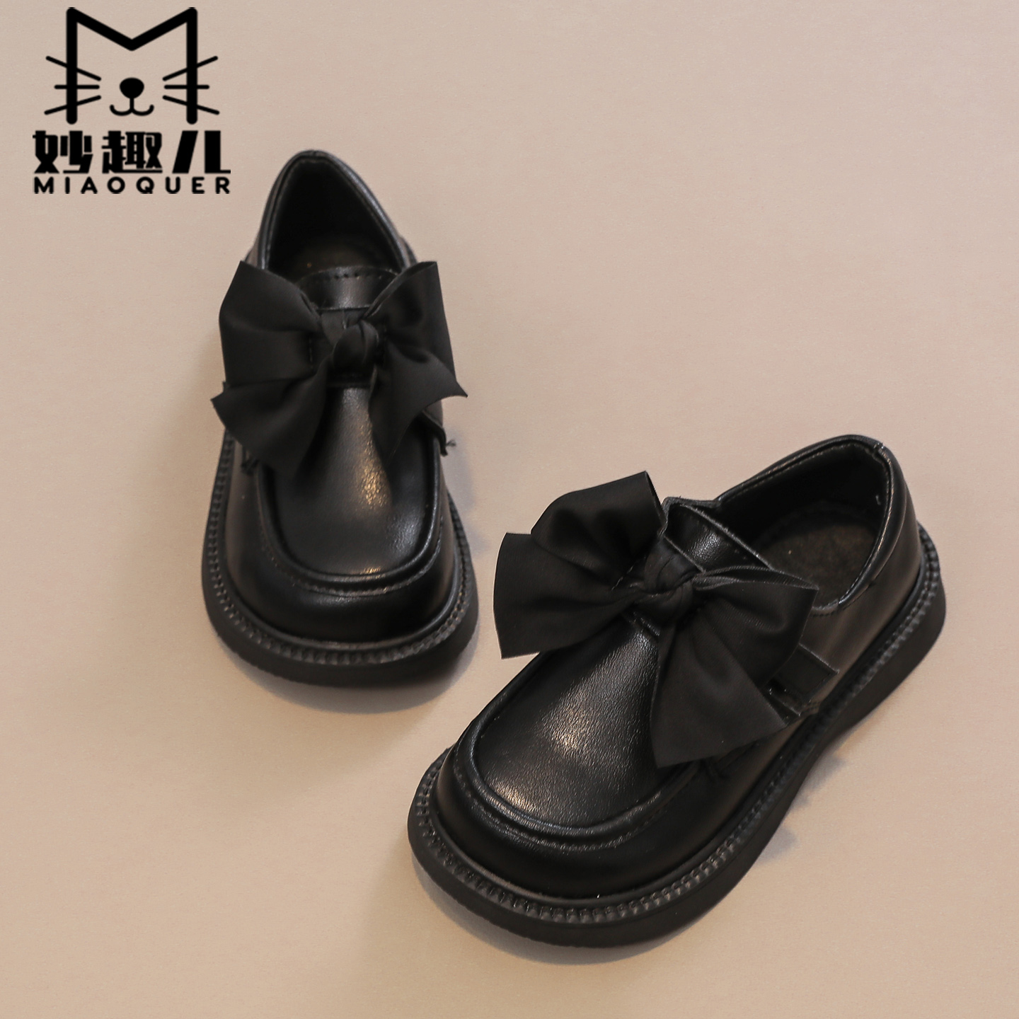 妙趣儿女童软底满帮公主皮鞋