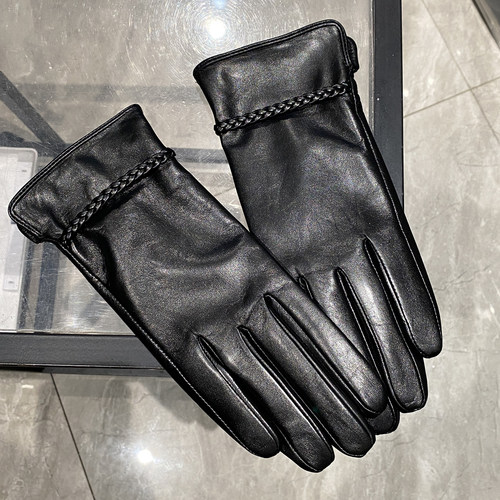 25秋冬进口小羊皮手套女士真皮手套复古简约薄款开车触屏修手