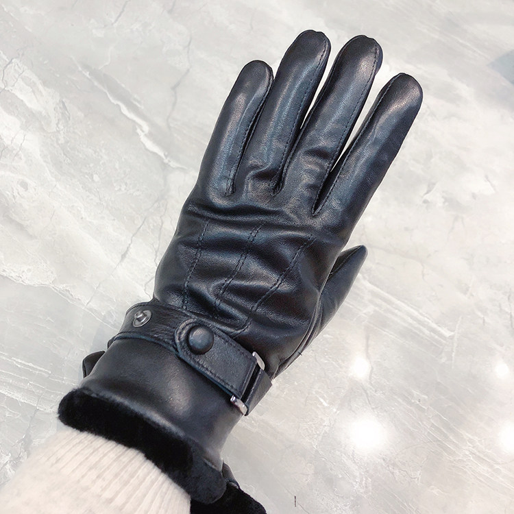 可触屏 皮毛一体滑雪男式女式羊皮羊毛手套真皮毛加厚保暖骑行