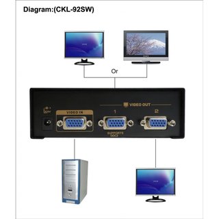 VGA分配器一分二 分屏器视频分配器一分二 带控制开关 CKL-92SW