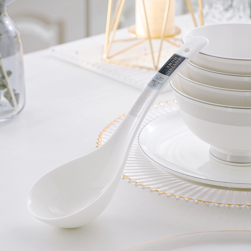 骨瓷大汤勺简约实用易清洗瓷勺