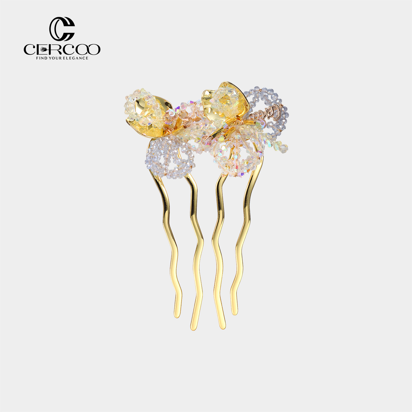 Cercoo/奢蔻山荷晶绽纯手工水晶发梳古风插梳新中式汉服饰品发卡,饰品/流行首饰/时尚饰品新,发饰,淘宝优惠券,粉丝福利购,淘宝优惠卷