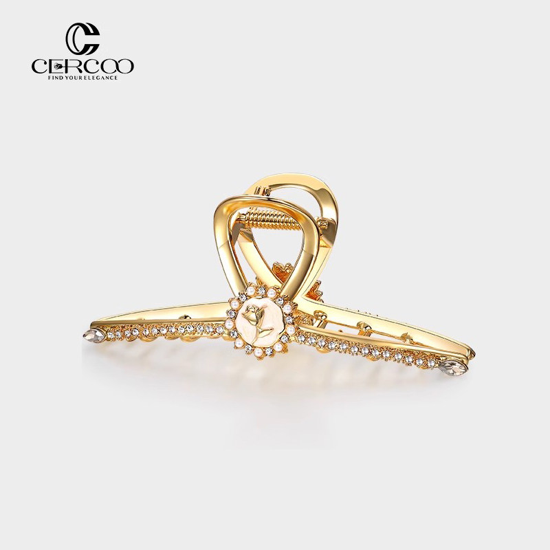 Cercoo/奢蔻玫瑰札记手工滴油水晶大号高级感盘发抓后脑勺抓夹子,饰品/流行首饰/时尚饰品新,发饰,淘宝优惠券,粉丝福利购,淘宝优惠卷