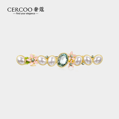 手工滴油珍珠发饰后脑勺发夹