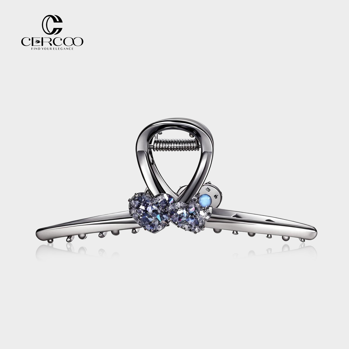 Cercoo/奢蔻工艺水晶微镶抓夹大号盘发夹后脑勺鲨鱼夹高级感发饰