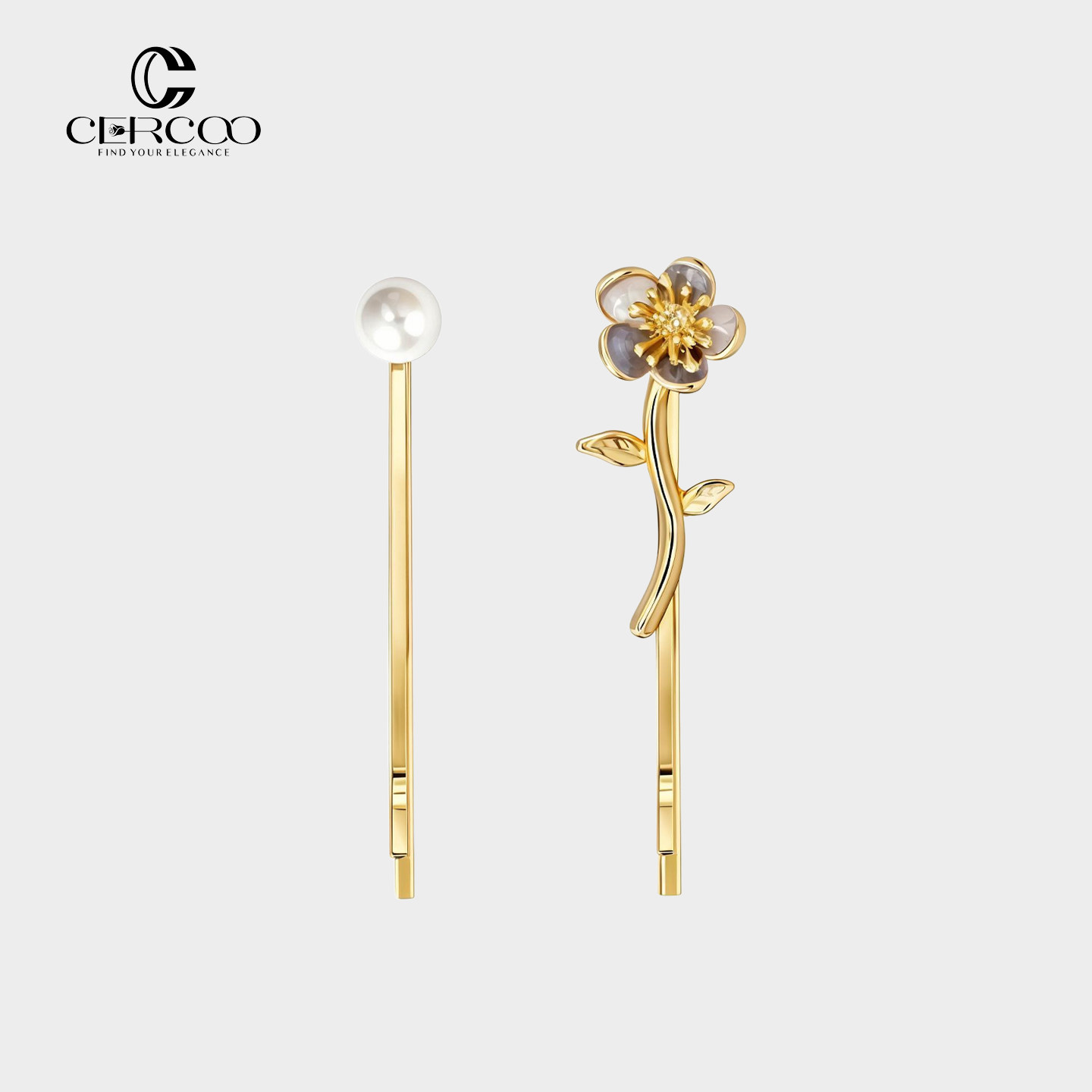 Cercoo/奢蔻巴洛克系列刘海发夹女碎发边夹女侧边珍珠发卡一字夹