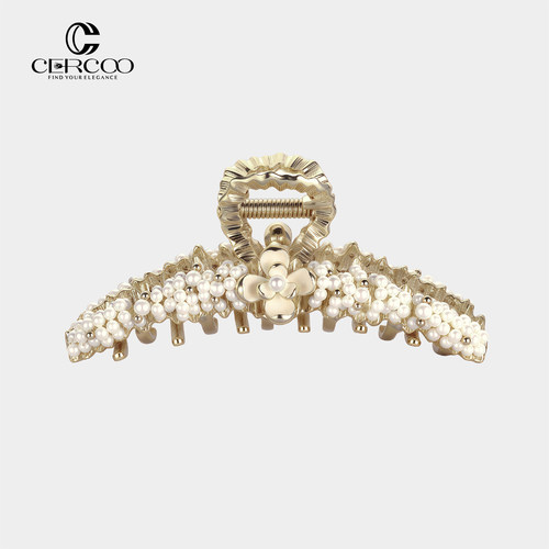 Cercoo/奢蔻珍珠时代系列大号抓夹设计感金属发抓发量大鲨鱼夹子