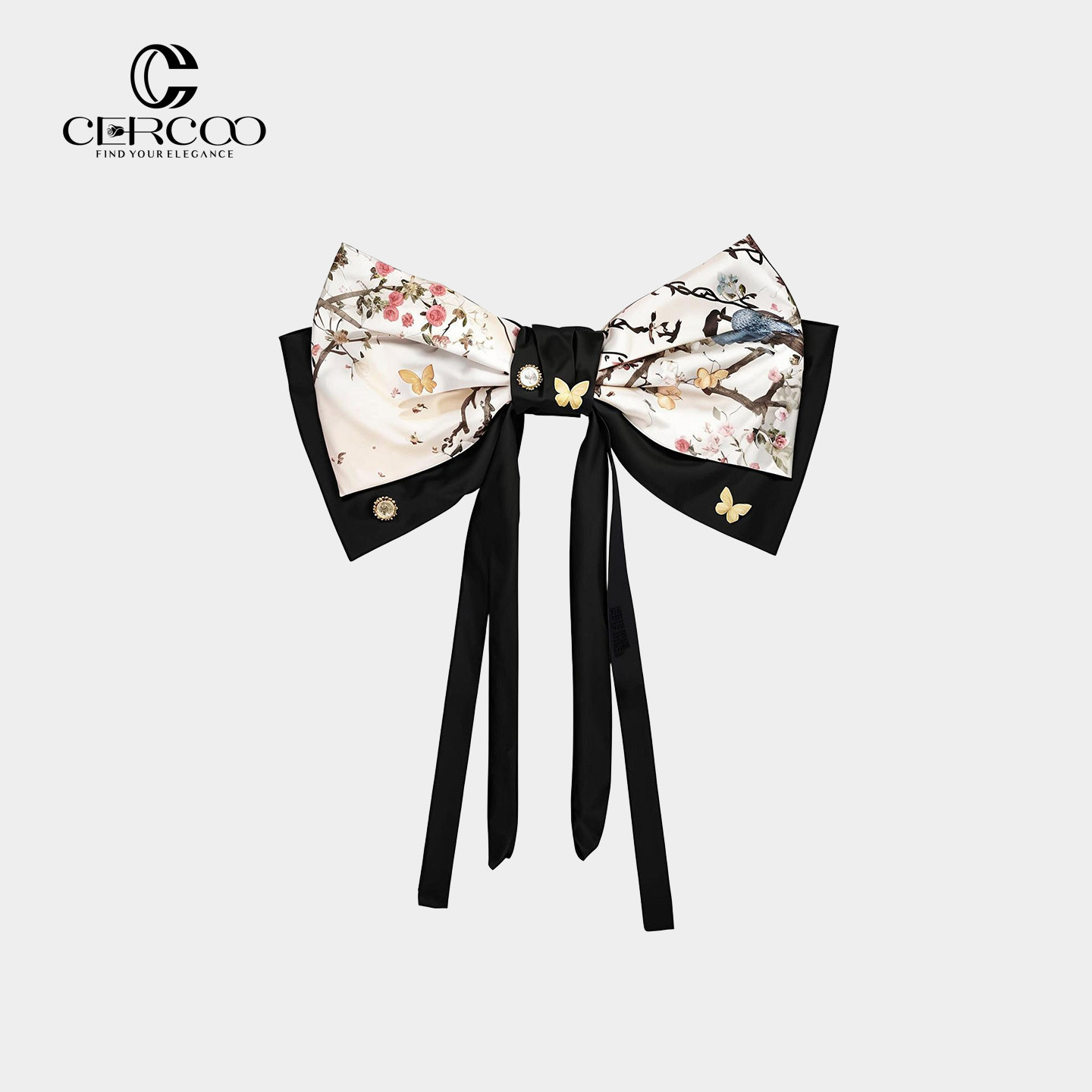 Cercoo/奢蔻喜鹊登梅新中式蝴蝶结流苏发夹马尾半夹后脑勺头发饰