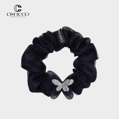 Cercoo/奢蔻冰雾蝴蝶原创发圈森系轻奢皮筋女扎头发饰欧根纱发绳