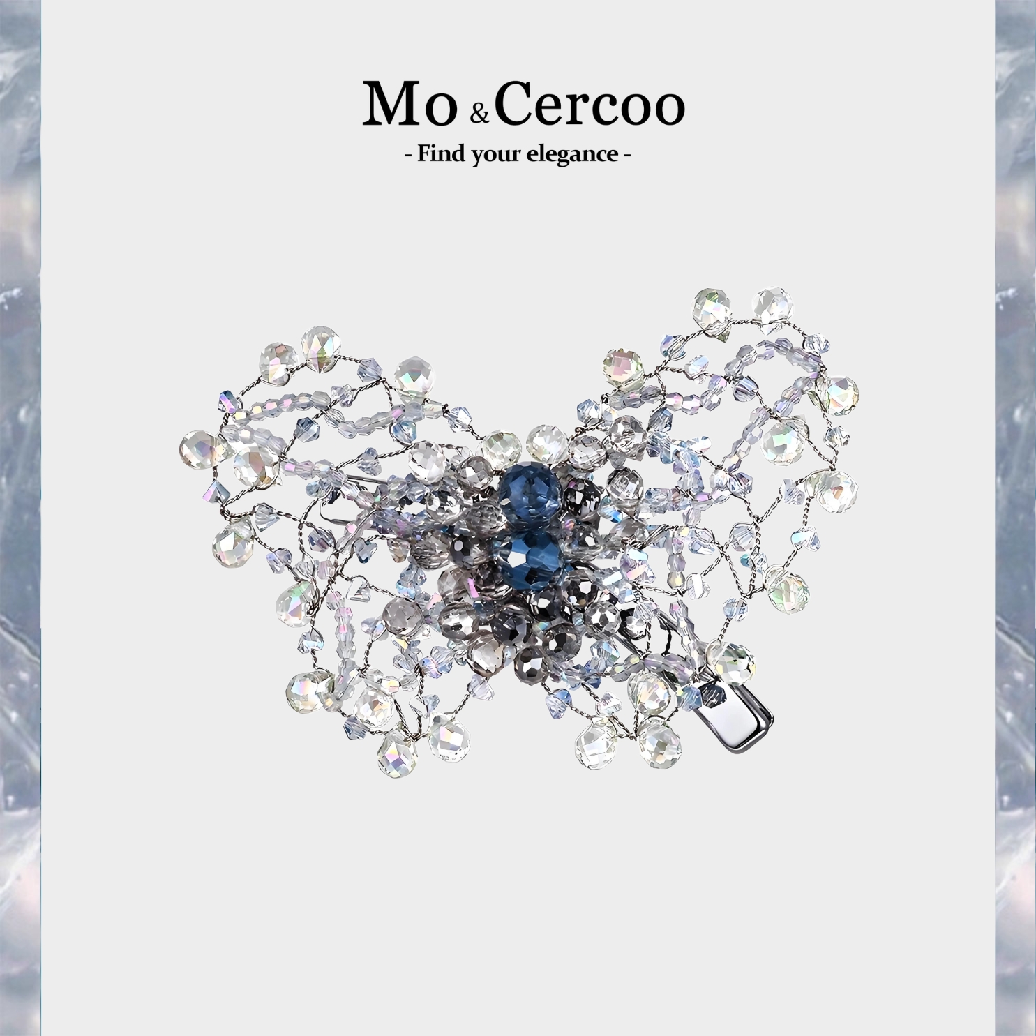 Mo&Cercoo水晶幻境原创璀璨工艺水晶发卡鸭嘴夹高级感边夹发夹子