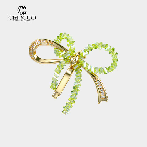 Cercoo/奢蔻蝴蝶心结马尾插针简约发扣发勾璀璨水晶发卡头饰发夹