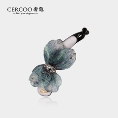 Cercoo/奢蔻梅里安梦蝶系列金属纤维编织香蕉夹复古马尾竖夹发卡