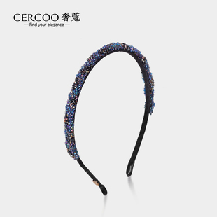 Cercoo 法式 女 奢蔻紫晶琉璃幻彩系列手工串珠发箍网红2022年新款