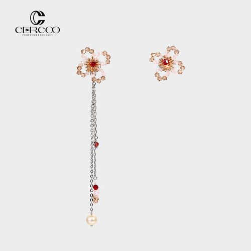Cercoo/奢蔻菱草绯梦系列ab款花朵耳钉流苏耳环轻奢高级感耳饰女