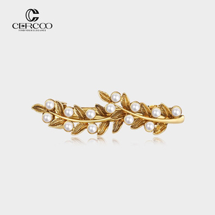 Cercoo 奢蔻复古礼赞系列发饰珍珠发夹复古优雅气质刘海夹一字夹