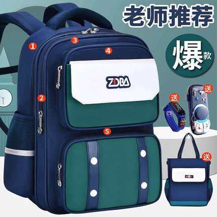 日本进口儿童书包小学生男童一二三到六年级女超轻便护脊男孩背包