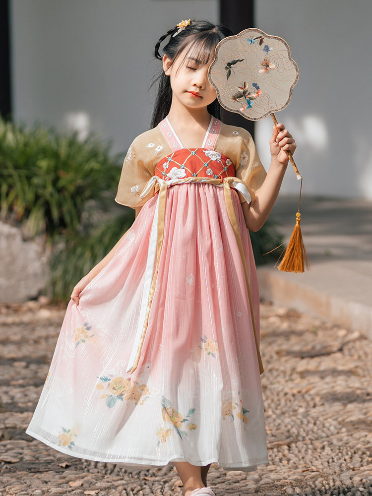 女童夏季汉服薄款古装中国风飘逸新款夏儿童古风襦裙超仙宝宝唐装